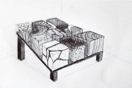 Dessin préparatoire - Soustractions - Thomas DAVELUY, juin 2015 Dessin préparatoire - Soustractions - Thomas DAVELUY