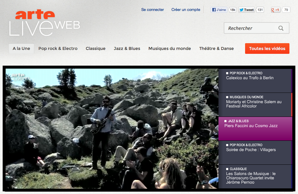 Arte Live Web, janv. 2013 Arte Live Web